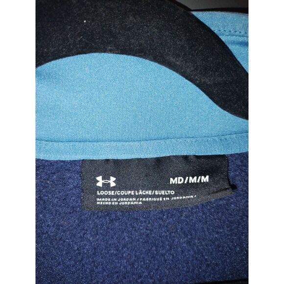 Under Armour Blue Fleece Pullover Size Medium - Picture 4 of 11
